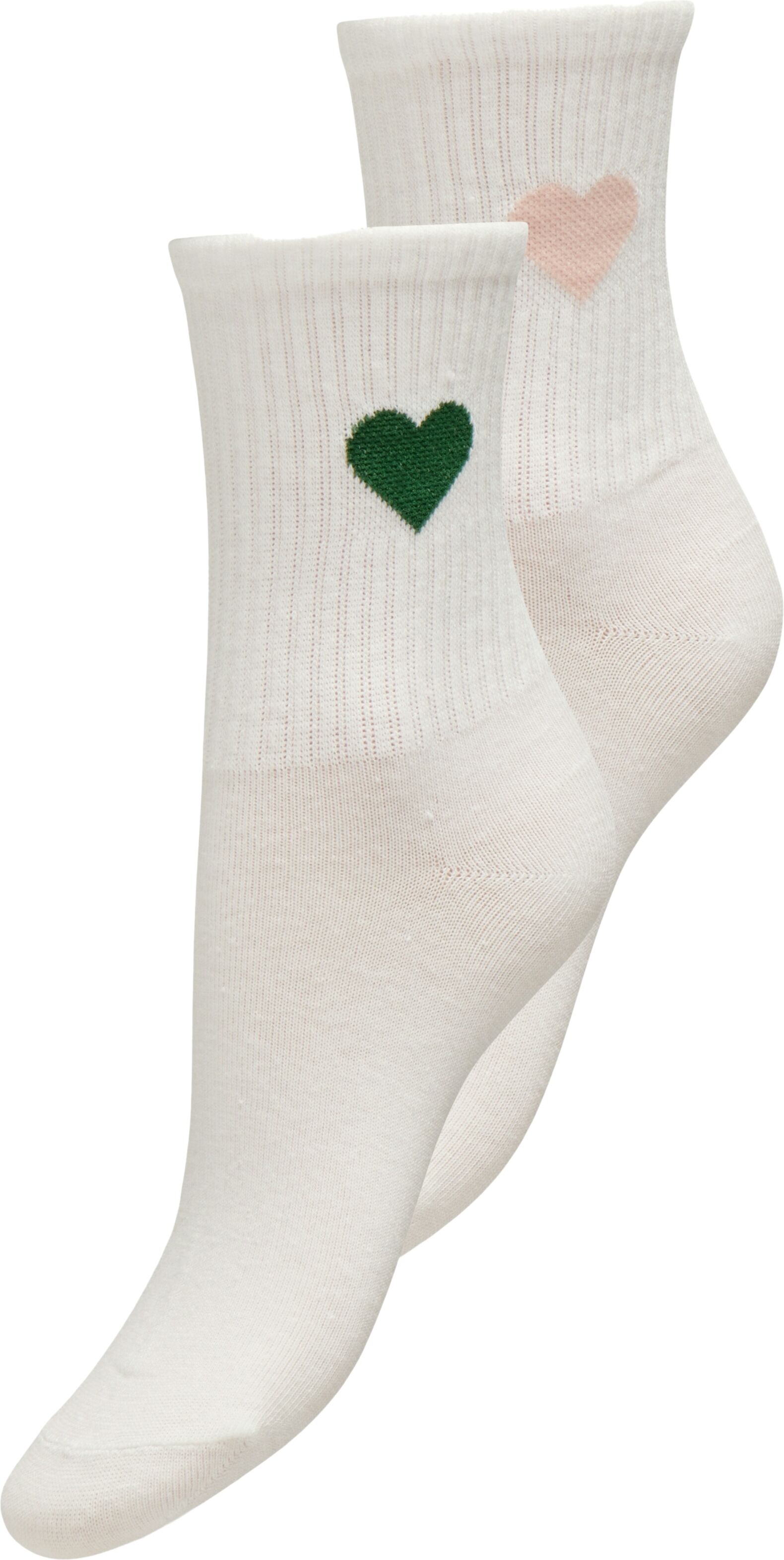 Freizeitsocken ONLY "ONLTALIA TENNIS SOCK 2-PACK ACC NOOS", Damen, weiss (cloud dancer detail:2 pack, rose, pineneedle heart), Baumwollmischung, bestickt, uni, Socken Freizeitsocken cloud dancer detail:2 pack, rose, pineneedle heart Einheitsgröße