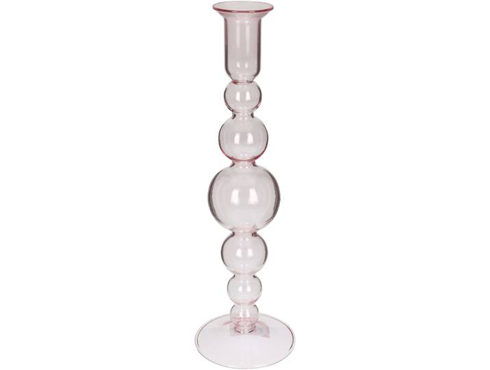 Kerzenständer Natural rosa Glas H 29 cm - Kerzenständer