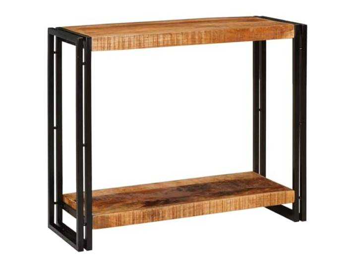 KDACVBMG Konsolentisch, Braun, 90 x 33 x 75 cm, Mangoholz, massiv Robuster Metallrahmen, integrierte Aufbewahrung, moderner Stil, puristischer Stil, Wohnzimmer, Flur, Mangoholz