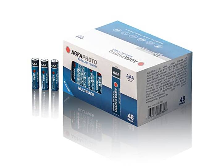 AGFAPHOTO Alkaline batterijen, 1,5 volt, micro-batterij, AAA 48 stuks, krachtigere batterij voor professioneel gebruik, veelzijdige AAA-batterijen voor verschillende elektronische apparaten