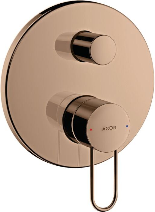 Hansgrohe Axor Uno Fertigmontageset 38428300 Unterputz-Wannenarmatur, mit Bügelgriff, mit integrierter Sicherungskombination, polished red gold