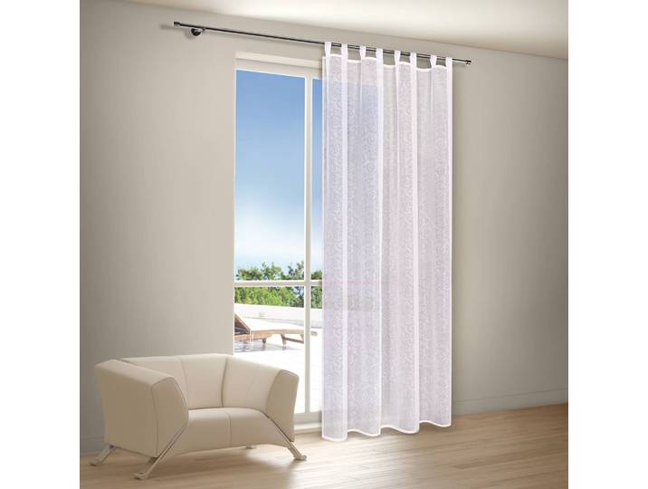 Rideaux à passants Fred 140 x 235cm Blanc