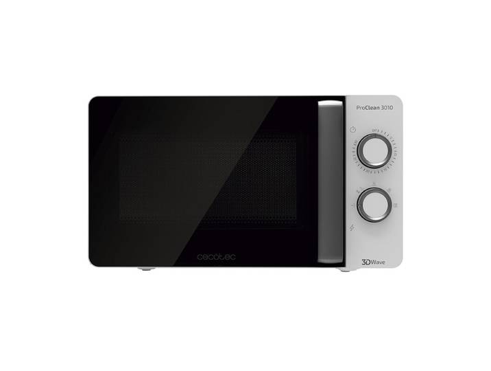 Cecotec Four à Micro-ondes de Comptoir, Capacité 20 L, 700 W, 6 Niveaux de Puissance avec Technologie de Chauffage 3D Wave, Revêtement de Nettoyage Facile Ready2Clean, Noir Élégant
