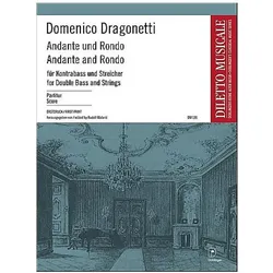 Andante und Rondo für Kontrabass und Streicher Partitur, Fachbücher von Domenico Dragonetti