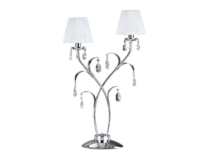 Lampe de table Jacqueline - Type B 45 x 70 x 45cm Blanc/Argenté/Blanc Coton E14