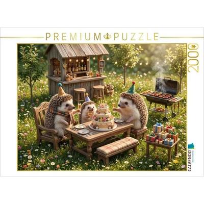 CALVENDO Puzzle Igelglück im Sommergarten | 2000 Teile Lege-Größe 90x67cm Foto-Puzzle für glückliche Stunden