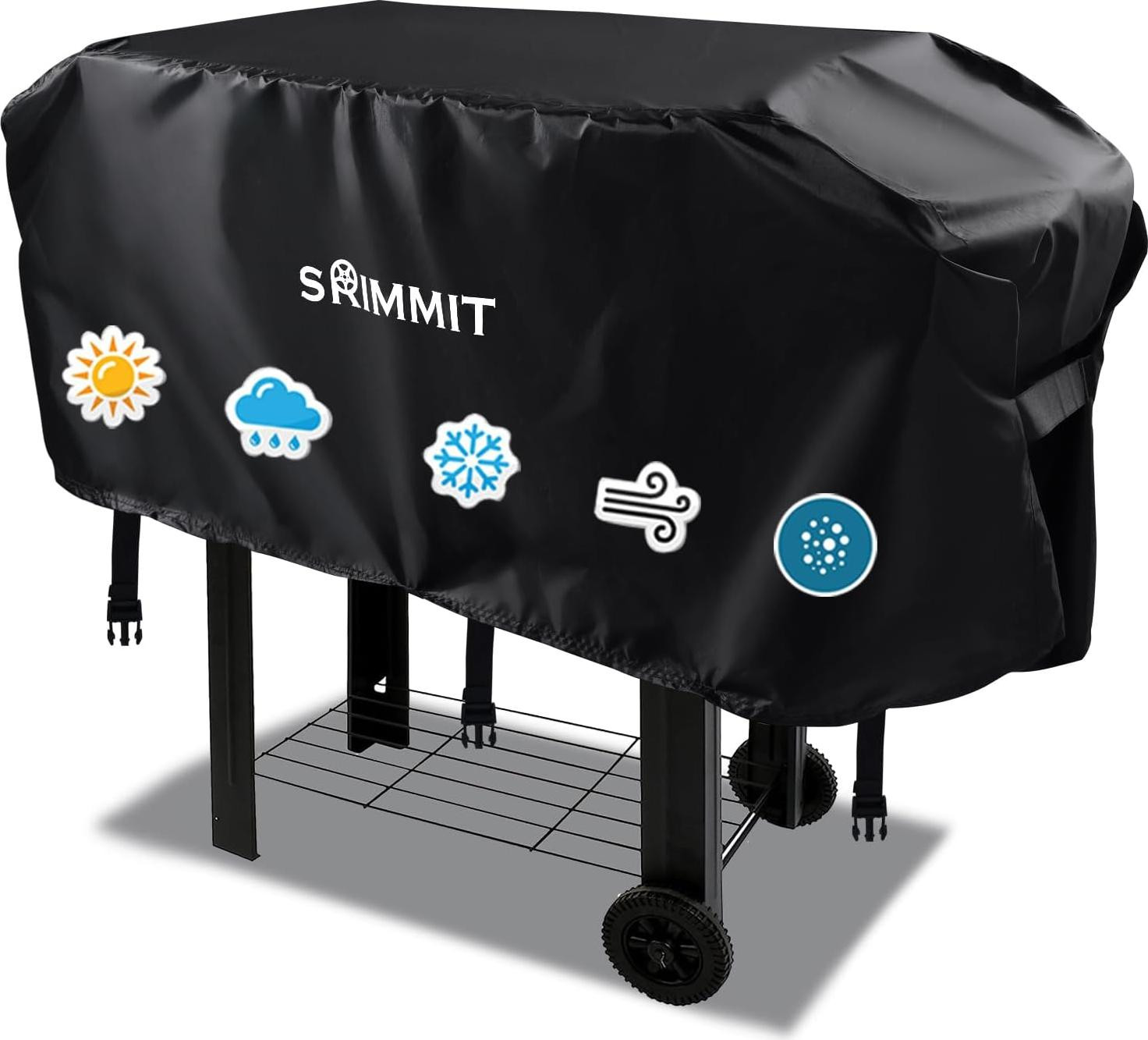SRIMMIT Waterdichte grillhoes voor gasgrill, klein, zwart, met 420D nanocoating en ventilatieopeningen