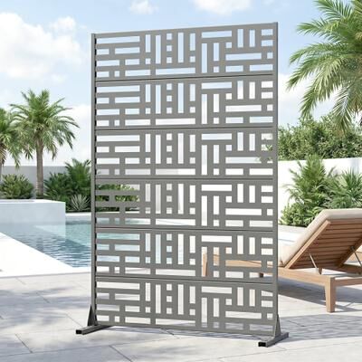 Dovelina 6 ft. H x 4 ft. Metal Privacy Screen Free Standing
