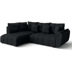 ECKSOFA L Form Corleone Schwarz 268/192/96 cm mit Schlaffunktion