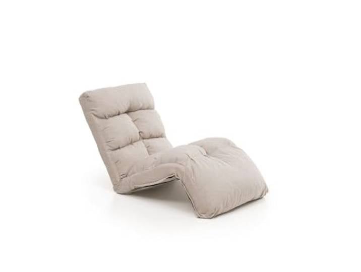 Hanah Home Modern 1-Seat Sofa-Bed, Cream Linen Fabric, 100% Metal Frame, 14-Level Adjustable Back, 160 cm Fully Reclined Stylish & Functional