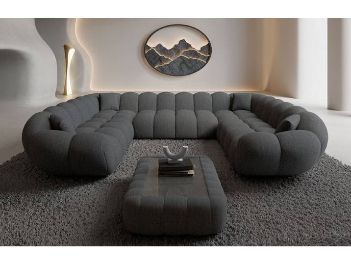 XXL Wohnlandschaft Maleron Panorama U-Form aus Stoff