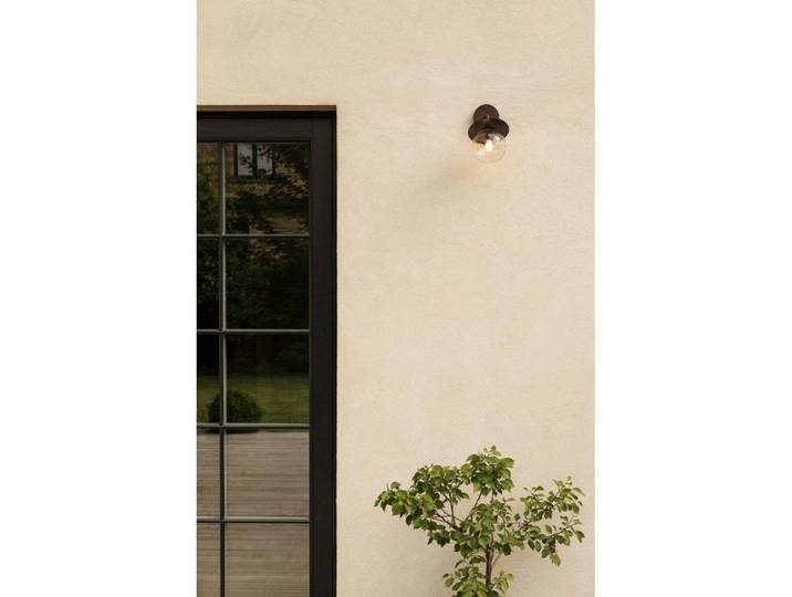 Applique murale d'extérieur Liila, noir/transparent, IP54 - Nuura - Terrasse - Scandinave - Métal - À ampoule unique