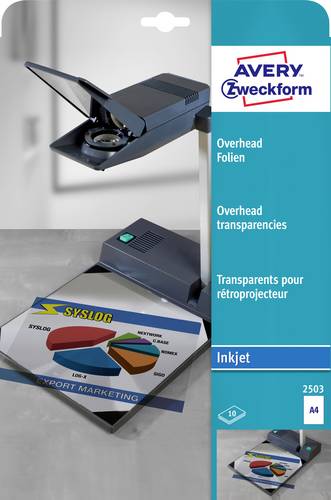 Avery-Zweckform 2503 Overhead-Projektor-Folie DIN A4 Tintenstrahldrucker Transparent 10St.