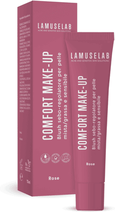 Lamuselab Comfort Make-Up Blush Rosato Caldo Sebo-regolatore Per Pelle Mista Grassa e Sensibile 10 ml