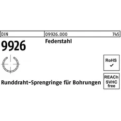 Zubehör Antriebstechnik, Sprengring DIN 9926 10 Federstahl Runddraht