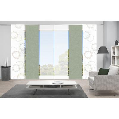 Schiebegardine VISION S "AINUR 6er SET" Gr. 1, grün, B:60cm H:260cm, Polyester, Gardinen, Schiebevorhang Digidruck 6er Set AINUR