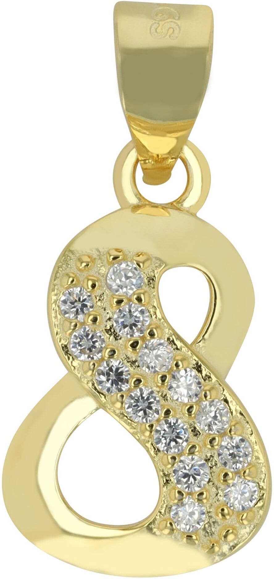 Kettenanhänger ADELIA´S "Damen Anhänger ¿ Unendlichkeitszeichen Anhänger aus 925 Silber", gold, Schmuckanhänger, Damen, Kettenanhänger