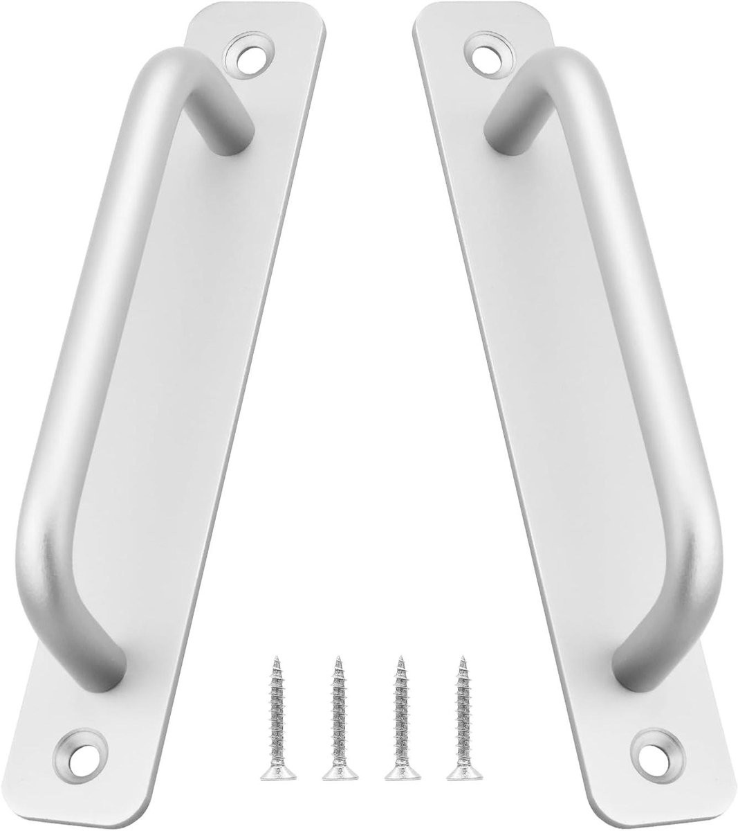 Set van twee zilverkleurige aluminium schuifdeurgrepen en poortgrepen van 15 cm