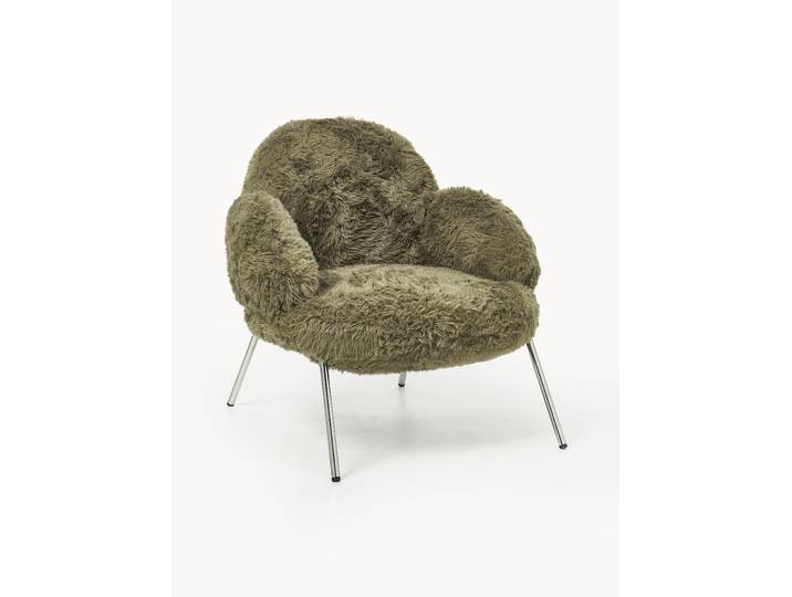 Fauteuil cocktail en fourrure synthétique Luan