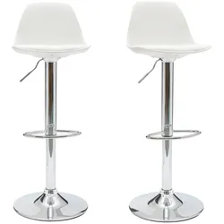 2 Design-Barhocker STEEVY Weiß