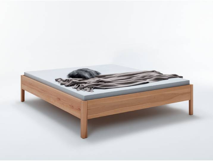 Massivholzbett Ranva / Stine, 200x180cm, buche geölt, massiv