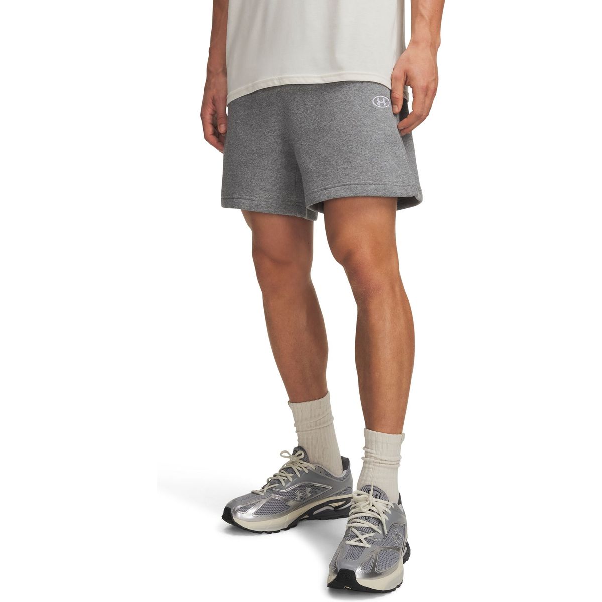 Under Armour Rival Fleece Shorts gray white (025) XS 6013445-025-XS