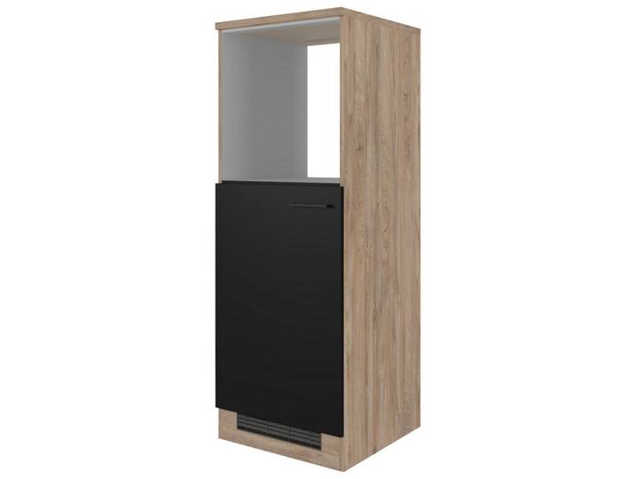 FlexWell Geräteumbauschrank, Schwarz, Eiche, einmalig seitenverkehrt montierbar, 60 cm, Made in Germany, Zusatzausstattung erhältlich, Küchen, Küchenmöbel, Küchenschränke, Geräteumbauschränke