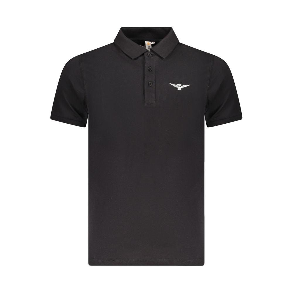 Accademia Militare Schwarzes Baumwoll-Herren-Polo