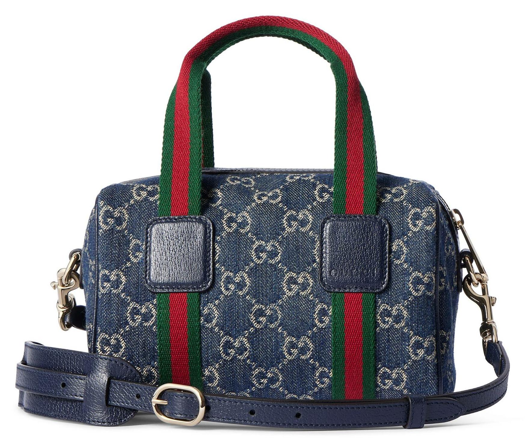 Gucci Mini GG Damen Handtasche aus GG Denim in Navy und strahlendem Weiß mit ikonischer Monogramm-Optik und kompakter Silhouette