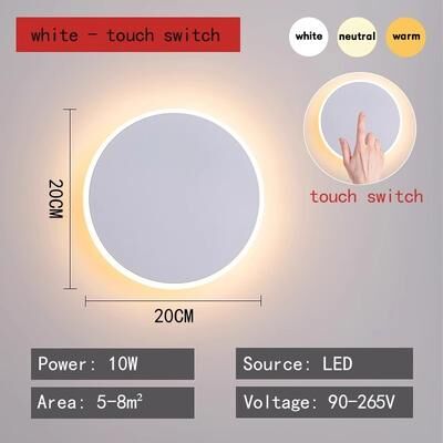 Friendly Fresh Finds Modern LED Wall Lamp Touch Wall Sconce For Bedroom Hallway Bedside And Staircase Lighting white Touch Switch