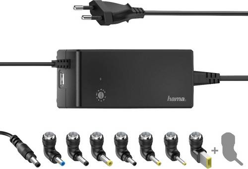 Hama 200004 Notebook-Netzteil 90 W 12 V/DC, 14 V/DC, 15 V/DC, 16 V/DC, 18 V/DC, 18.5 V/DC, 19 V/DC, 19.5 V/DC, 20 V/DC, 21 V/DC, 22 V/DC 6 A