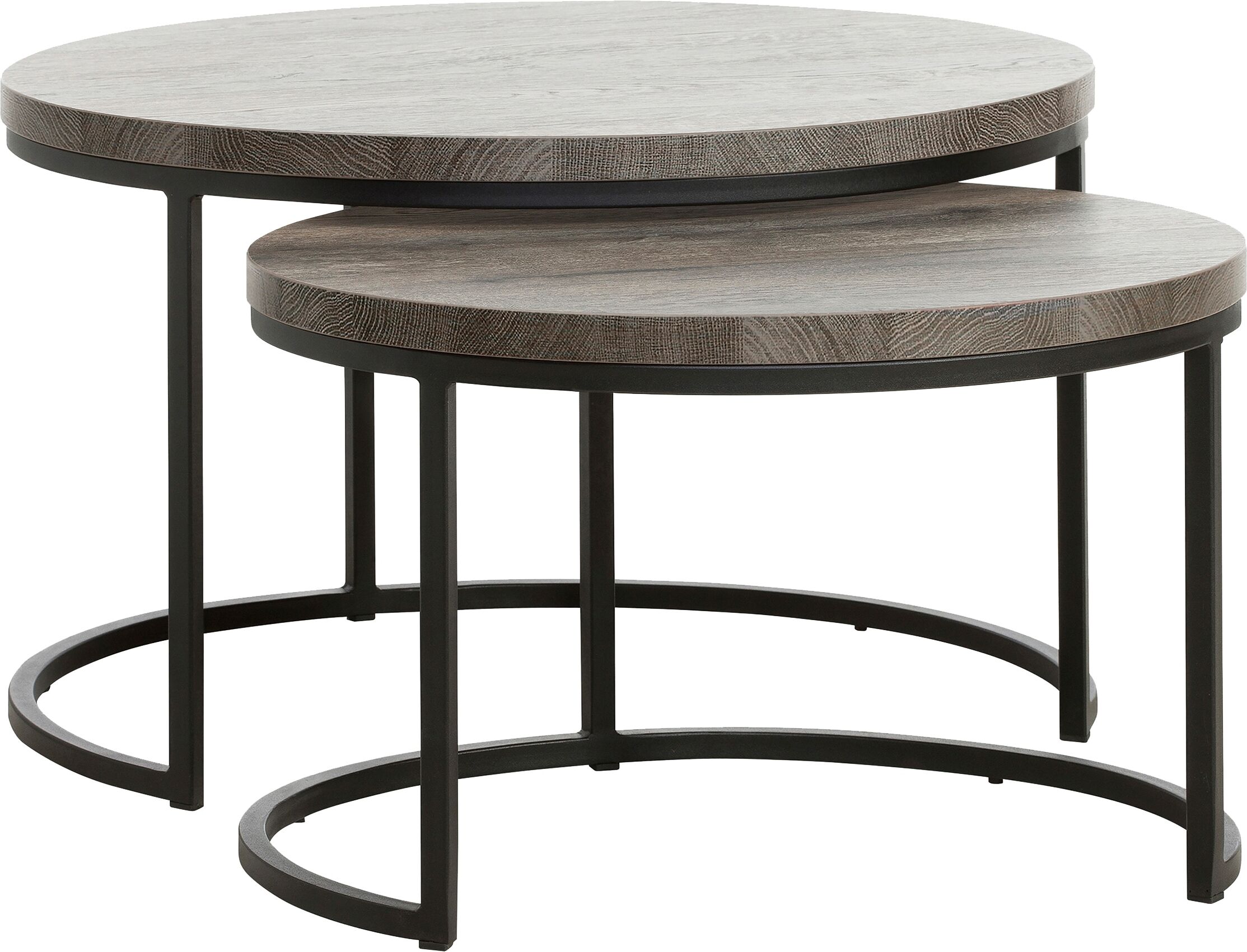 Couchtisch OMG DESIGN "Rutger", beige (natur, schwarz, natur), B:67cm H:50cm T:86cm, Tische, Couchtisch, im 2er Set, variabel stellbar