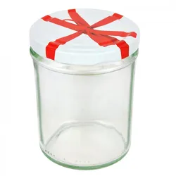 12er Set Sturzglas 435 ml To 82 Schleifendekor Deckel incl. Diamant Gelierzauber Rezeptheft