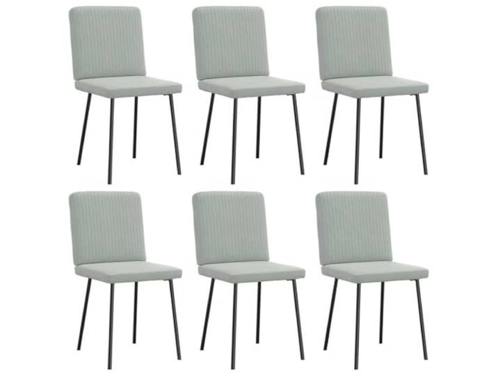 Esszimmerstühle, hellgrau, aus Samt, mit Metallrahmen, 6 Stück Dicke Schaumstoff-Sitzfläche, vielseitig einsetzbar, elegantes Design, weiche Haptik, robuste Struktur