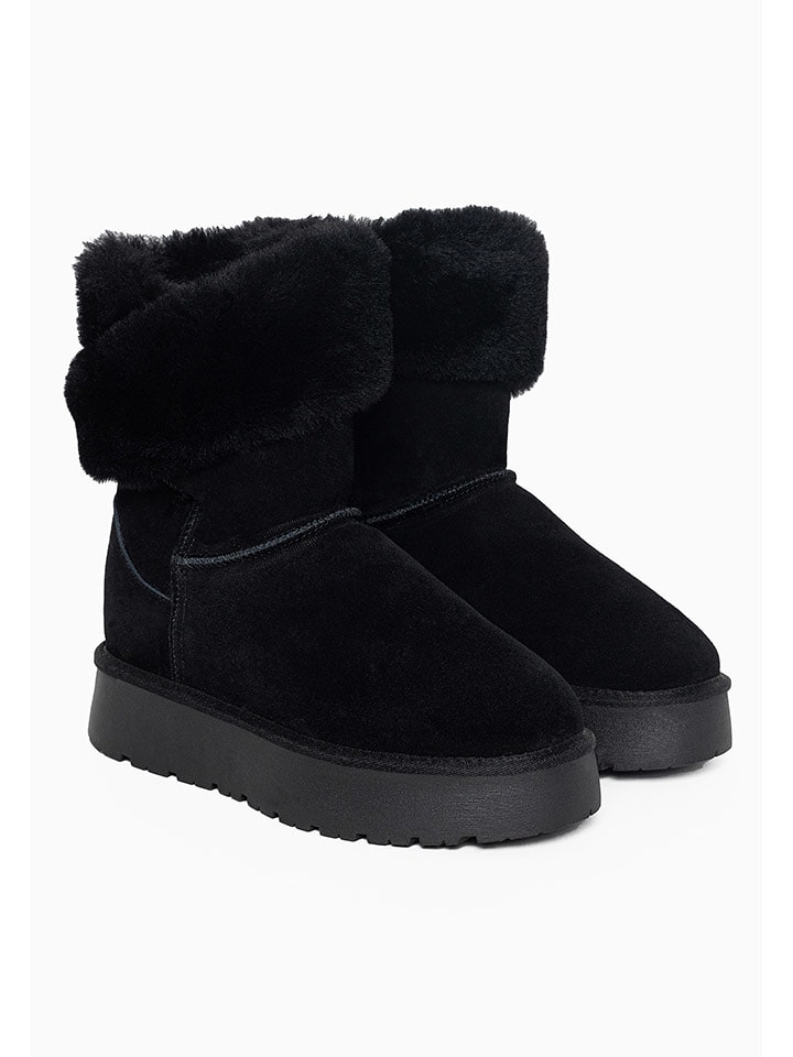 Gooce Leder-Winterboots "Beverly" in Schwarz - 38
