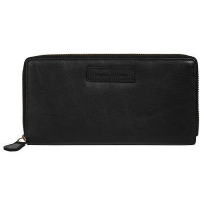 Geldbörse BRUNO BANANI "BRUNO BANANI Damen echt Leder", Damen, schwarz, Leder, leicht glänzend, unifarben, Kleinlederwaren, echt Leder