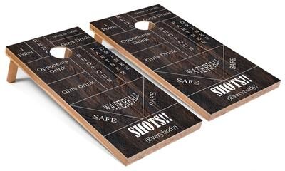 Skip's Garage Solid Wood Cornhole Boards - Drinking Game Design