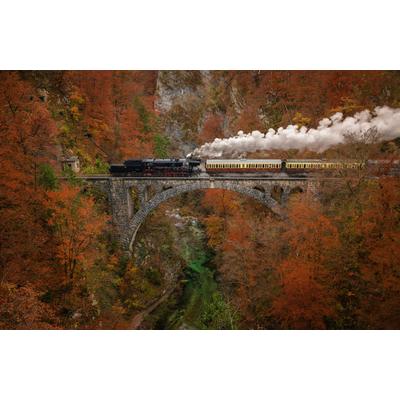 Fototapete PAPERMOON "Photo-Art ALES KRIVEC, MUSEUMSZUG", bunt, B:5m L:2,8m, Vlies, Tapeten