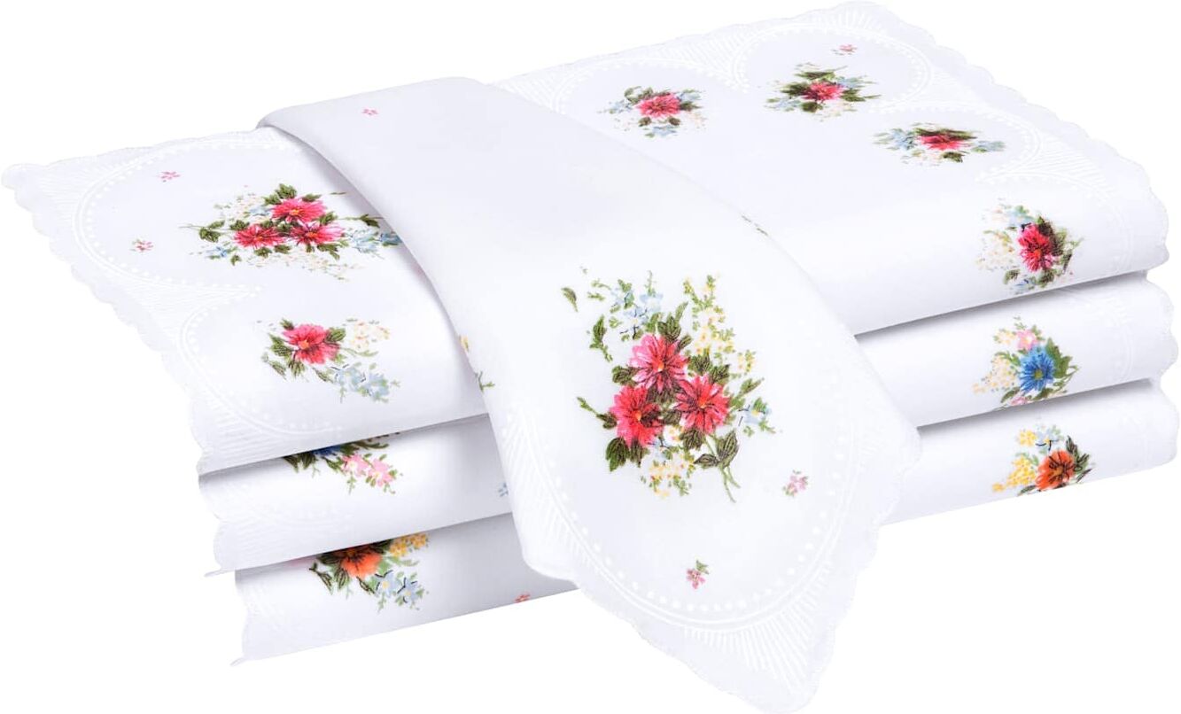 Taschentuch, Damen, Gr. 12-Stück-Packung, bunt (farbig, sortiert), Baumwolle, gemustert, Modetücher Taschentuch farbig, sortiert 12-Stück-Packung