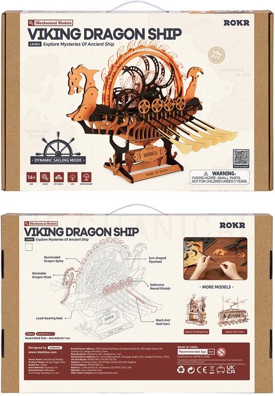 Drakkar Viking Dragon / Viking Dragon Ship - Puzzle 3D Rokr