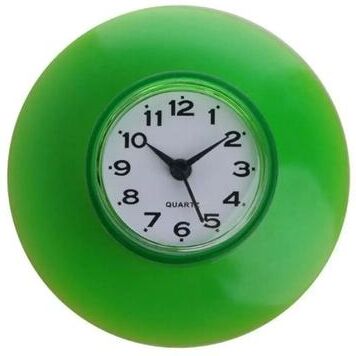 Uplift Picks Waterproof Bathroom Clock With Suction Cup Anti Fog Shower Design green