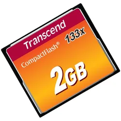 Transcend Compact Flash Card 2GB MLC (2 GB, CF), Speicherkarte, Schwarz