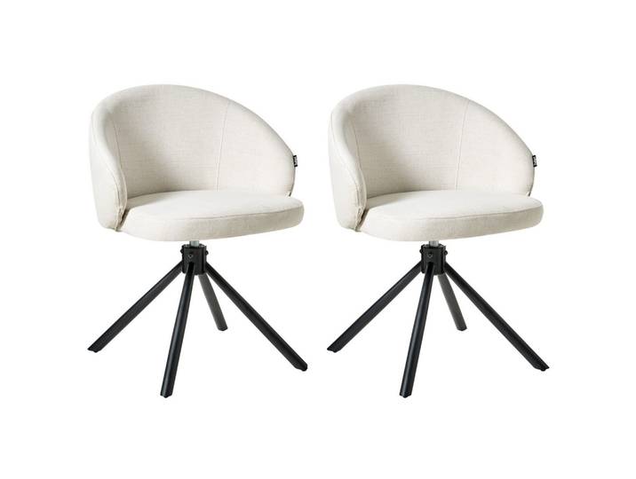 ESSZIMMERSTUHL 2er-Set Cremeweiß Ovalo