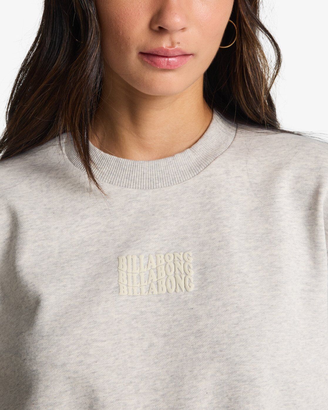 Sweatshirt BILLABONG "FAMILY TREE", Damen, Gr. XL (42), beige (grau heather), Obermaterial: 80% Baumwolle, 20% Polyester, Sweatshirts Sweatshirt, aus Baumwolle und Polyester, sportlicher Stil grau heather XL (42)