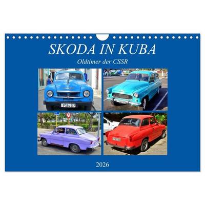 SKODA IN KUBA - Oldtimer der CSSR (Wandkalender 2026 DIN A4 quer), CALVENDO Monatskalender