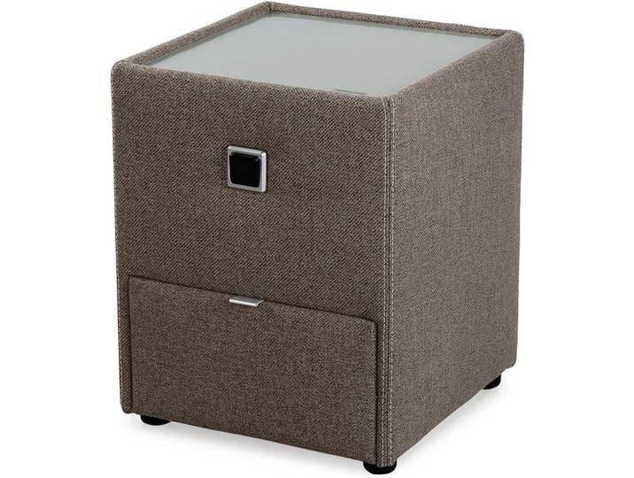 Nachtkonsole, Glas, Braun, 42,5×53×45 cm, Mit LED-Beleuchtung, Jockenhöfer Gruppe