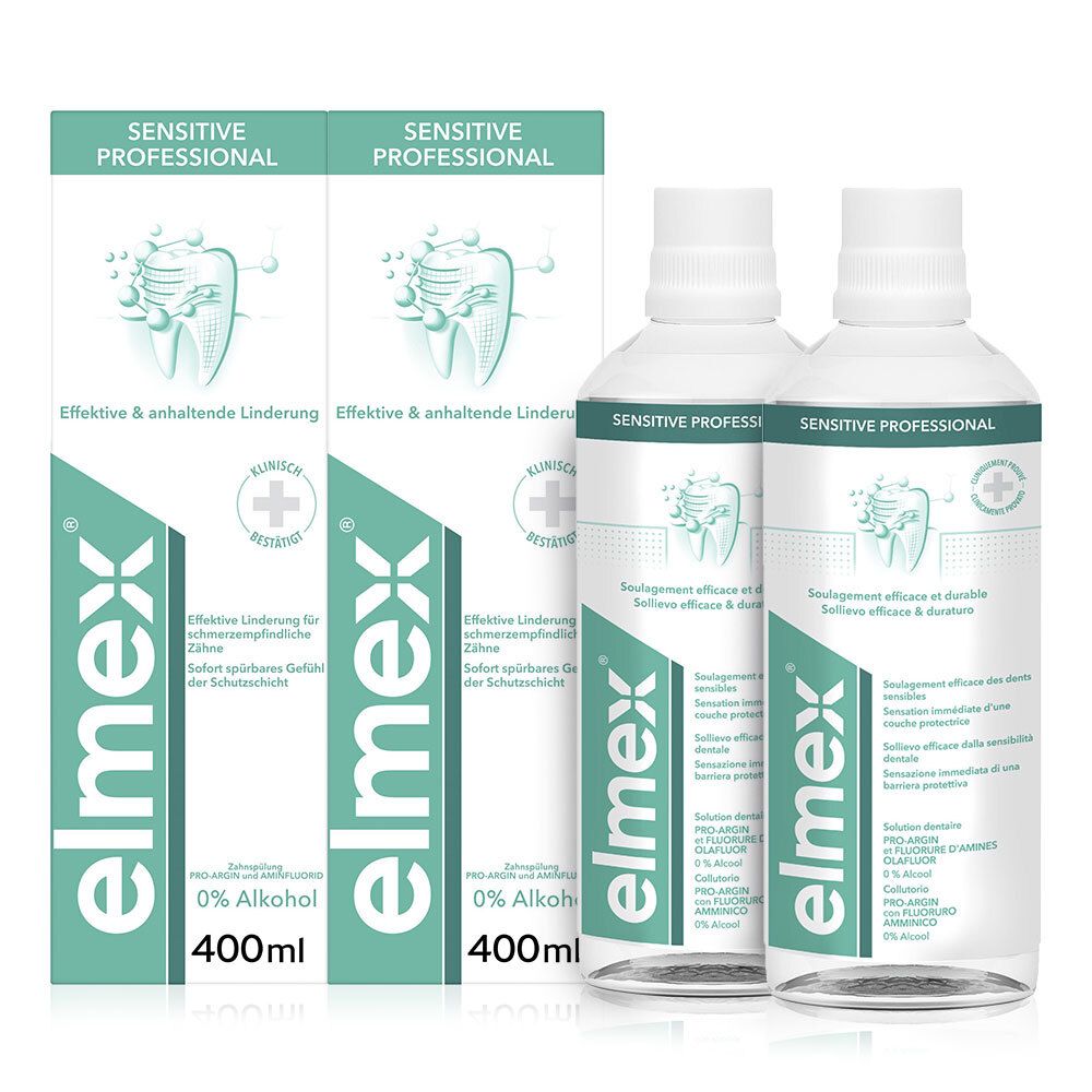 2x Elmex Sensitive Professional Zahnspülung 2x400 ml Spüllösung