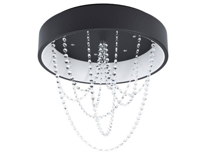 Eglo Led-Deckenleuchte Berlona, Klar, Weiß, Metall, Glas, rund, 56.5 cm, Lampen & Leuchten, LED Beleuchtung, LED-Deckenleuchten