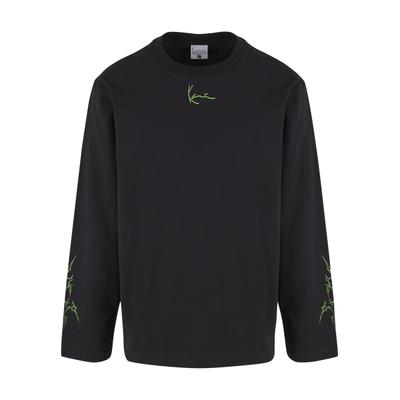 Flanellhemd KARL KANI "Karl Kani Karl Kani Small Signature Tribal LS", Herren, Gr. S, schwarz, 100% Baumwolle, bedruckt, normal, Rundhals, Hemden