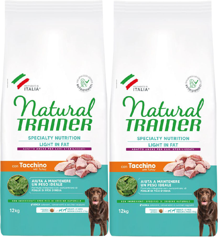 Natural Trainer Light Medium Maxi Adult Tacchino KIT 2X12KG